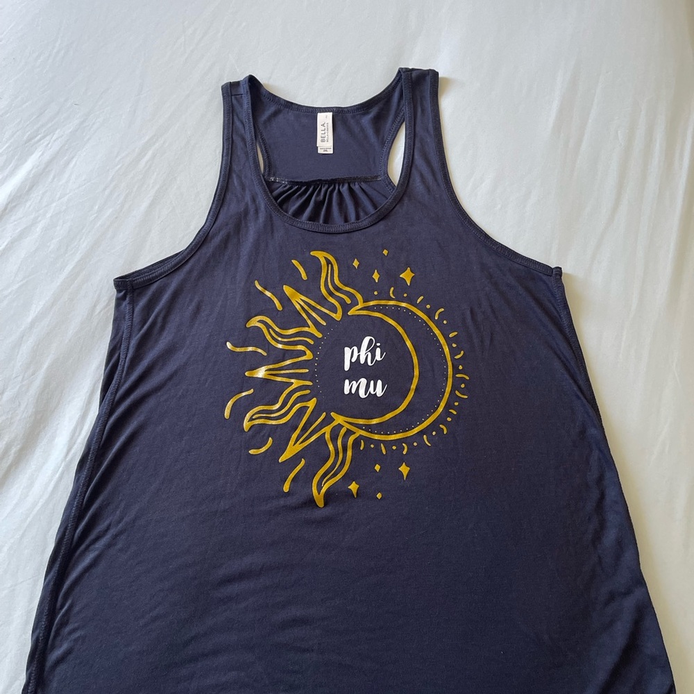 Bella & Canvas Dark Blue Phi Mu Tank Top